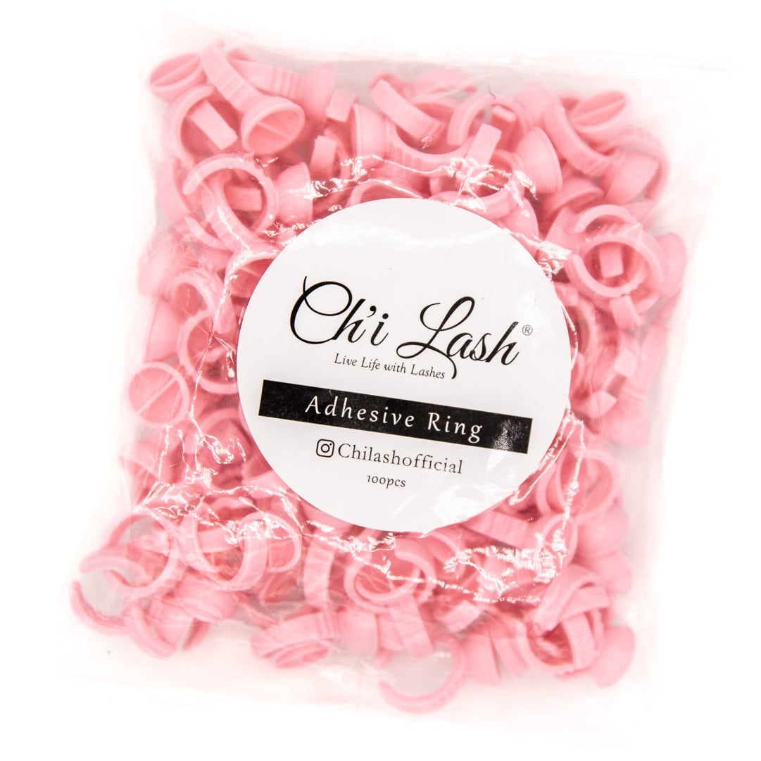 Pink Glue Rings (100pc)